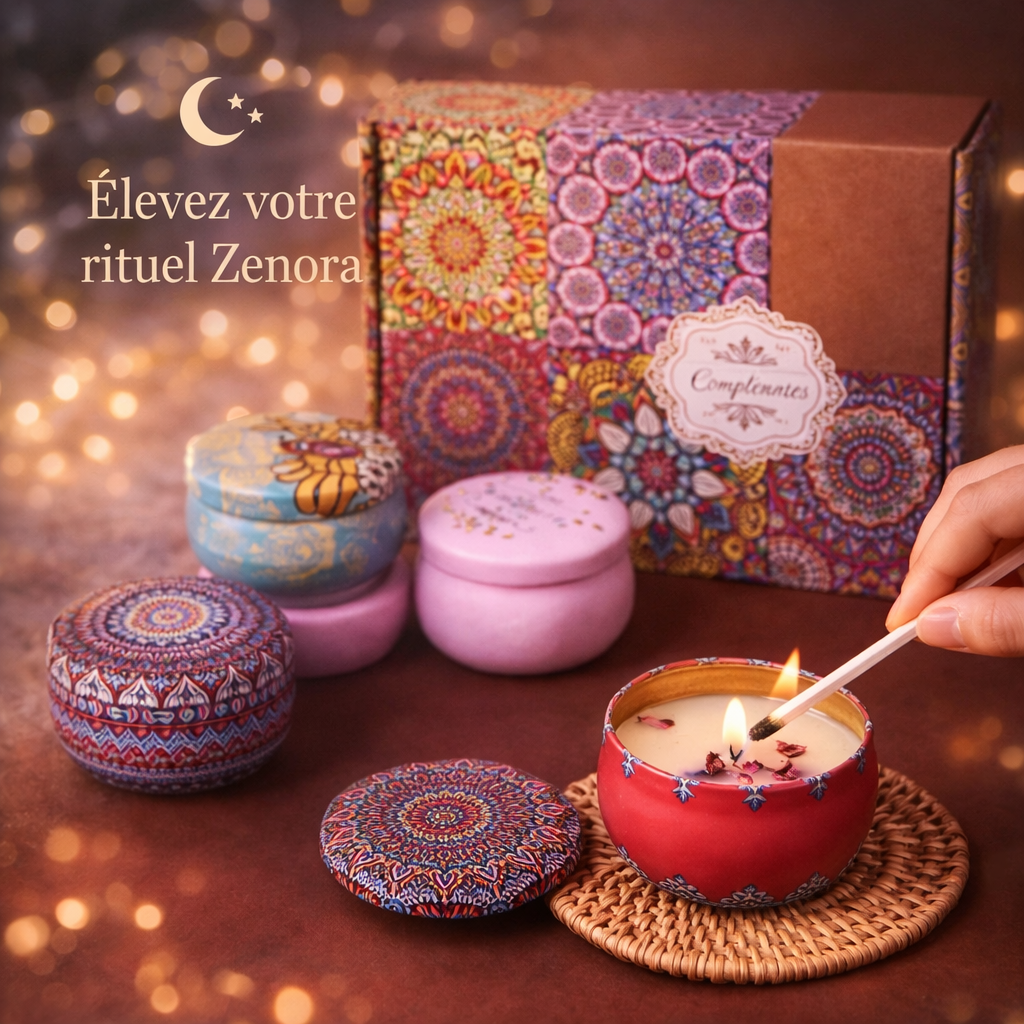 Box of 4 Candles – Relaxing Ritual Flower &amp; Lavender Zenora Selection