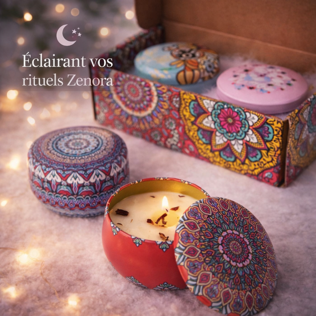 Box of 4 Candles – Relaxing Ritual Flower &amp; Lavender Zenora Selection